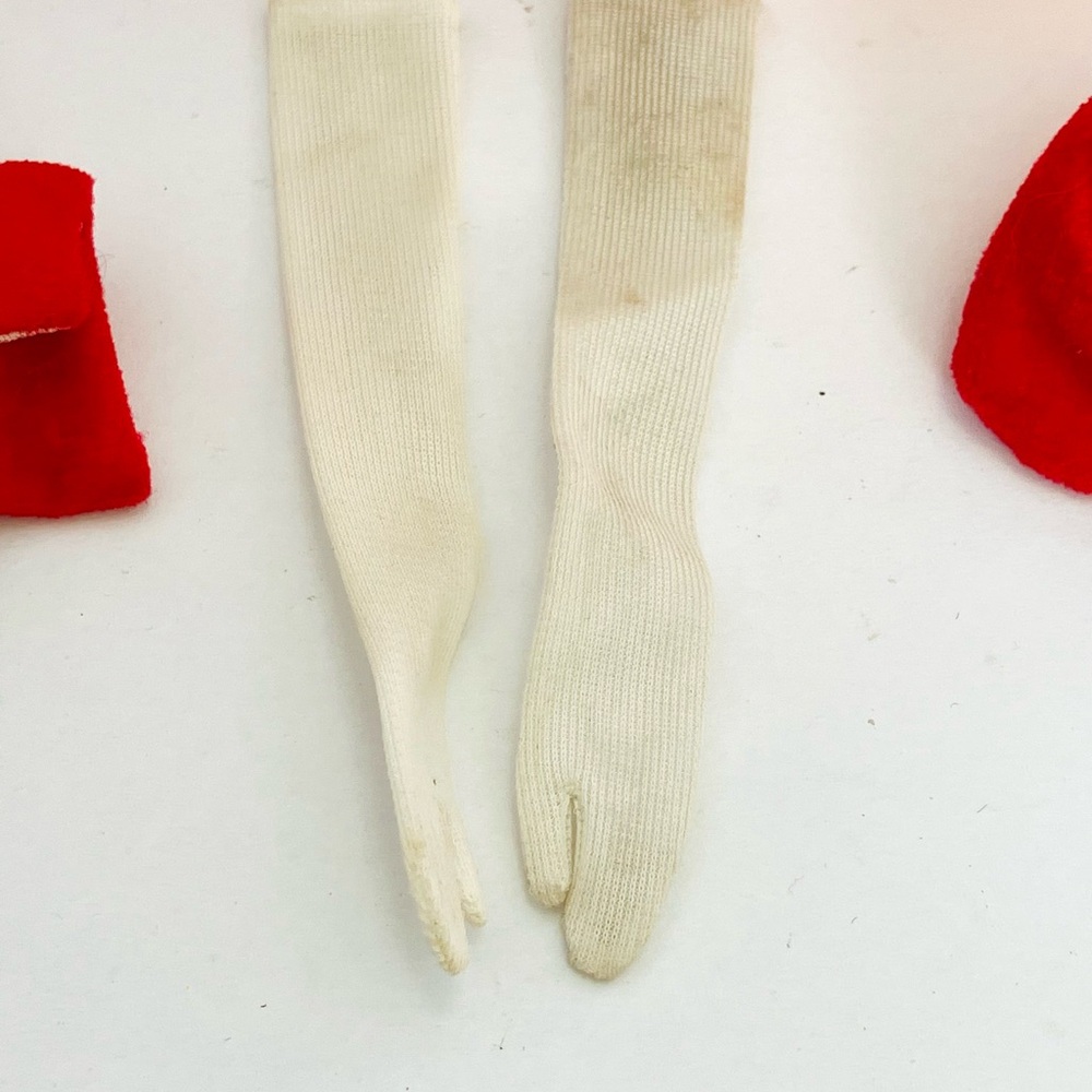 Barbie 1962 Red Flare Coat Dress Hat Purse Gloves Read Dress Stained #939 - Picture 7 of 11